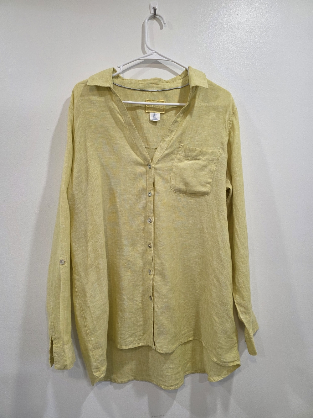 Sigrid Olsen 100% Linen Button-Down Shirt